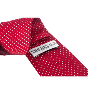 Spotted Red & White Silk Tie
